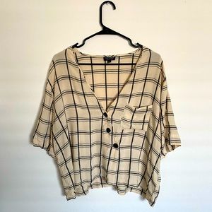 Crop Short-sleeve Flannel Pattern